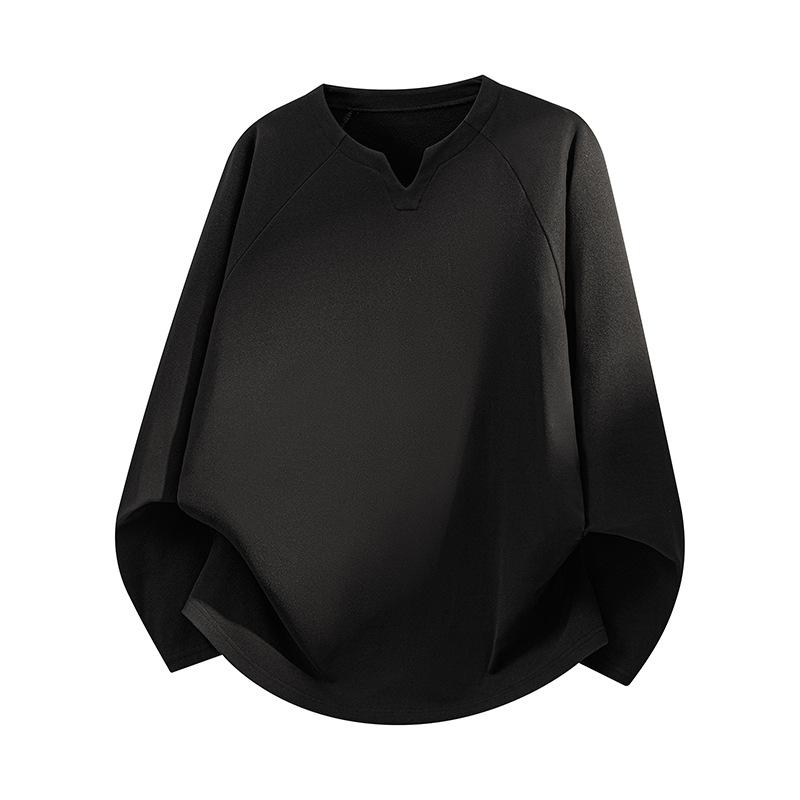 Men Autumn Raglan Sleeve V Neck Long Sleeve T Shirt