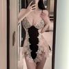 100Kg Large Size Women's Sexy Suspender Ultra-short Nightdress Fat Mm Spring and Summer Lace Pajamas Loungewear