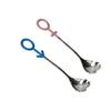 Innovative Heart Shaped Couple Spoon 304 Stainless Steel Spoon for Kitchen Home RestaurantBlue Pink Silver