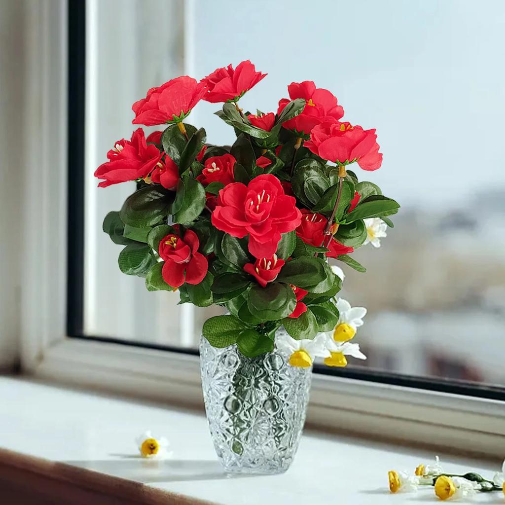 Indoor Silk Flower Artificial Faux Flowers Outdoor UV Resistant Garden Plants Faux Plants For Indoor Home Kitchen Table Centerpieces Decor