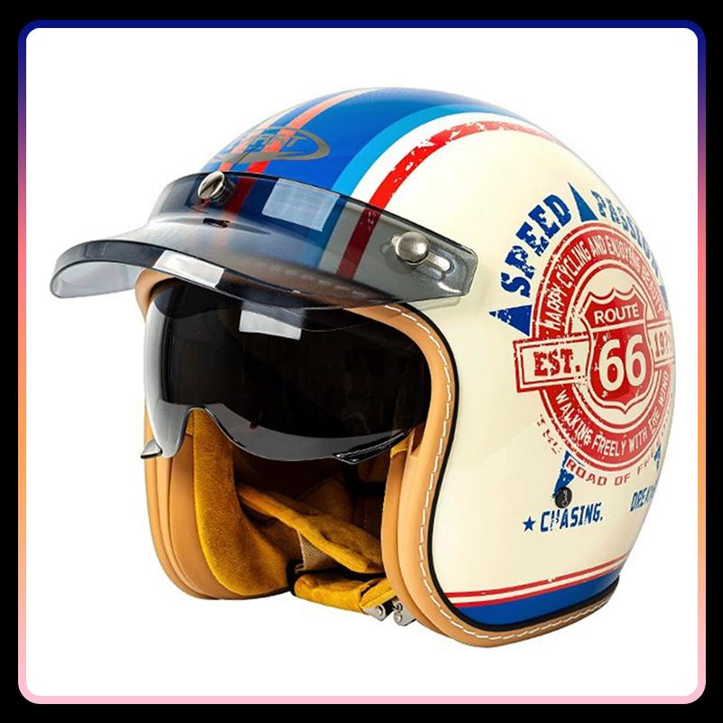 Open Face Helmet ECE DOT Men Women Motorcycle Helmets Vintage Jet Moto Helmet Open Half Helmet Electric Riding Cascos M
