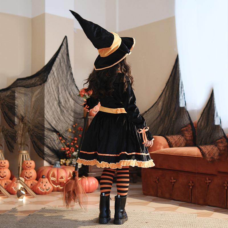 Halloween Children's Costume Pumpkin Costume Funny Baby Children's Costume Witch Costume Witch Stage Performance Dress