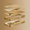 Golden Eagle Pattern Metallic Glass Phone Case For iPhone 11 12 13 14 15 16 17 Pro Max 14 Plus 17 Air 16E Shockproof Cover