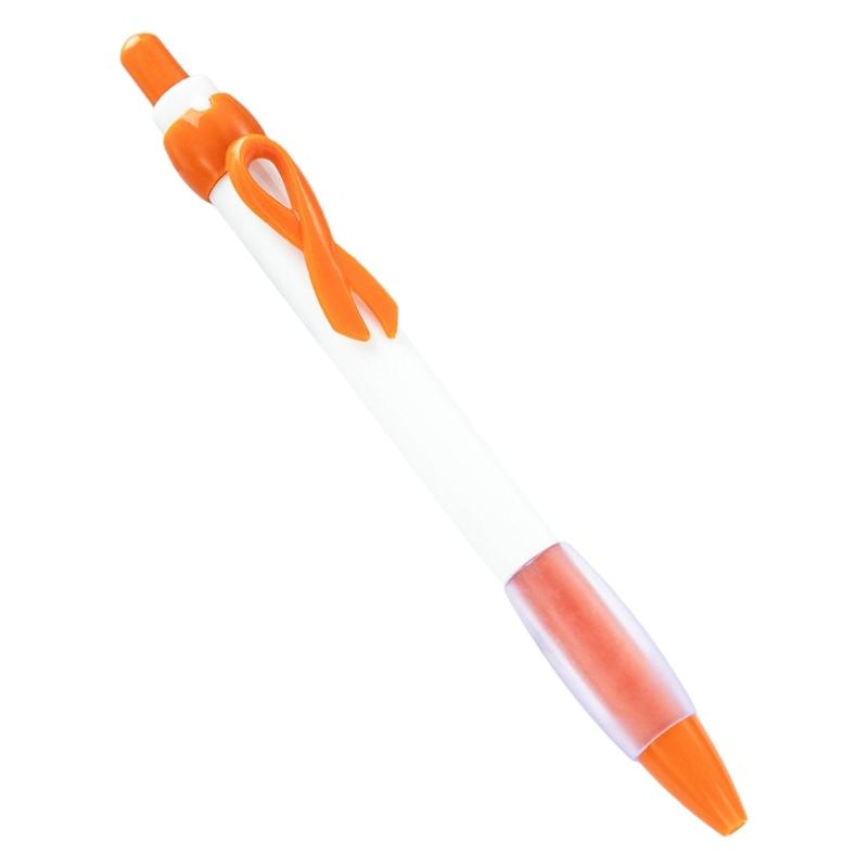 

20Pcs Awareness Ribbon Ballpoint Pen, Ergonomic Grip Retractable Ballpoint Pen with Pen Clip for Office School Hospital оранжевый