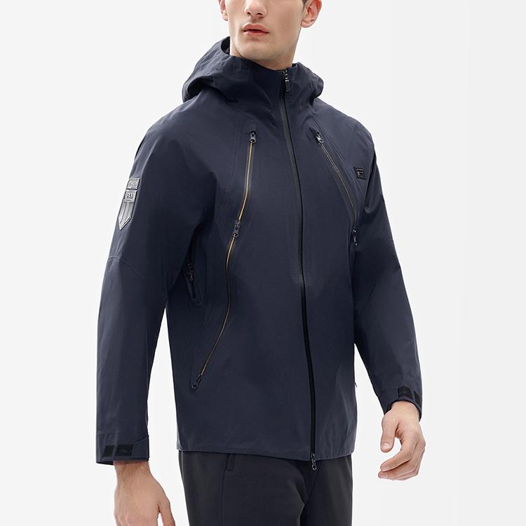 FILA Fleece Hooded Jacket With Front Zipper Men Jackets Navy-Blue A11M211707F-NV