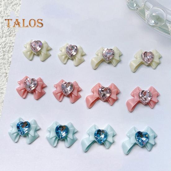10Pcs Bow Nail Charms Dragon Heart Resin 3D Eco-friendly Nail Art Accessories for Beautiful And Charming Nails
