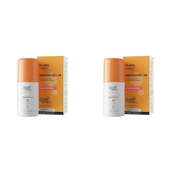 Chemist At Play UnderArm Roll-On with 5% AHA, Lactic Acid & 1% Mandelic Acid | Prevents Body Odour, Brightens Skin & Exfoliates Underarm- 40ml