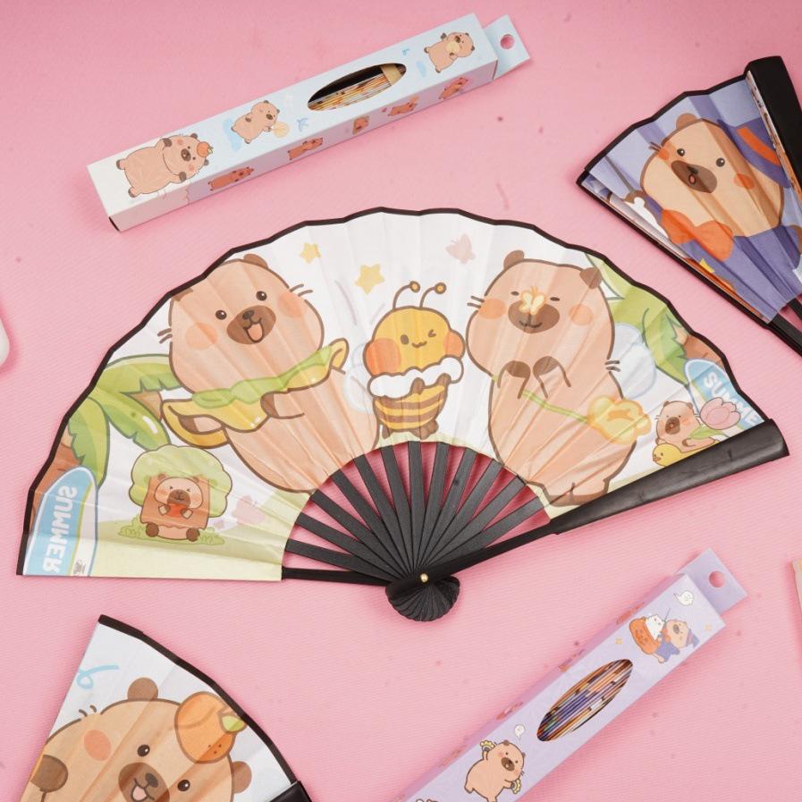 Creative Sanrio 8-inch Cartoon Folding Fan: Portable High-Value Summer Fan for Students