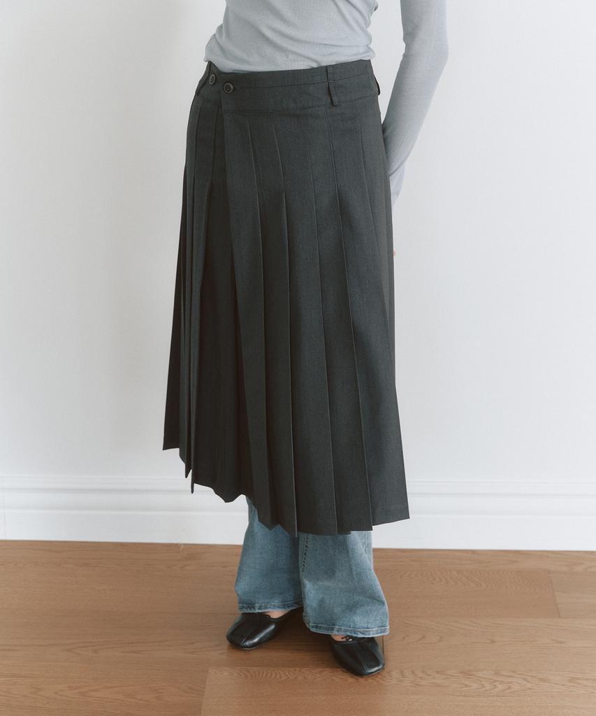 Ceme Pleats Wrap Skirt(Cc)