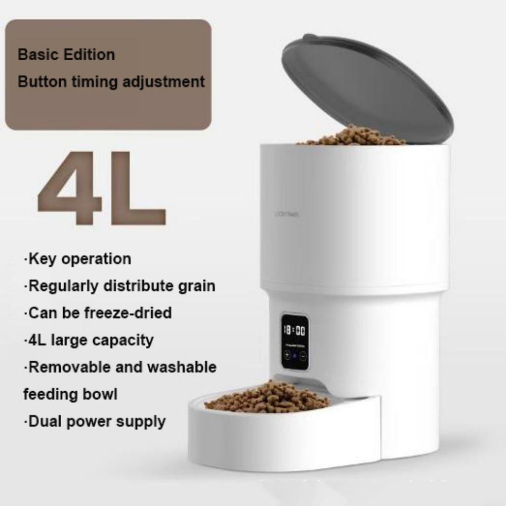 New 4L Pet Intelligent Automatic Feeder WiFi 2 Styles Mobile Phone Remote White Cat Feeding Machine