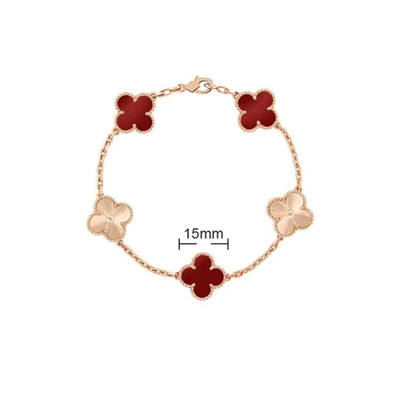 New Arrival Four-leaf Clover Bracelet Natural Mother-of-pearl Agate Accessible Luxury Women's Bracelet