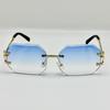 Vintage Rimless Sunglasses Hip Hop Style Pc Frame Unisex Sunglasses Uv400 Protection Polygon Design Trendy Sunglasses Unisex