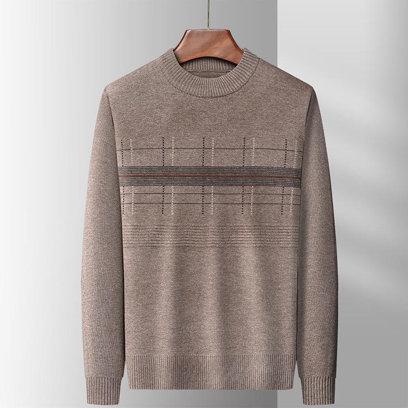 Men's Thickened Knitwear Business Wool Sweater - Autumn/Winter Round Neck Casual Style