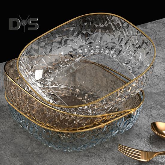 Translucent Fruit Diamondtexture Light Plate Luxury Large Capacity Fruit Plate Versatile Elegant Countertop Organizer