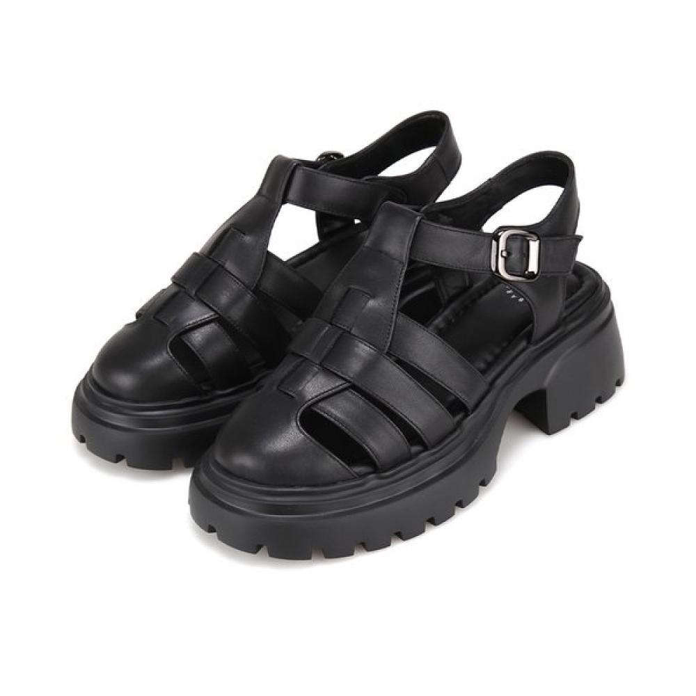 Barbara Women S lambSkin baSic fiSherman SandalS 6cm Bbj433 225/01.black