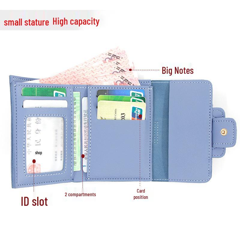 Korean Style Women's Tri-fold Candy Color Wallet & Coin Purse