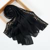 Mesh Thin Long Scarf Solid Color Muslim Headscarf Clothing Accessories Floral Headscarf  Women