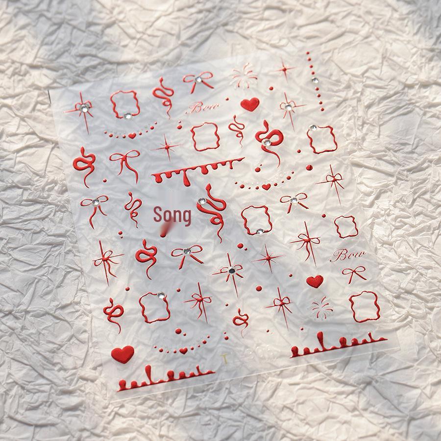 

TENSOR Ферритовые наклейки для ногтей в стиле змеи, самоклеящиеся - Изысканная серия ювелирных изделий для ногтей TL306 (Горячий красный)