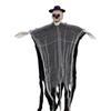 Outdoor Hanging Skull Ghost Halloween Decoration Sound Activated Flying Grim Reaper Skeleton with Light-Up Eyes for Front Yard Patio Lawn Garden Porch