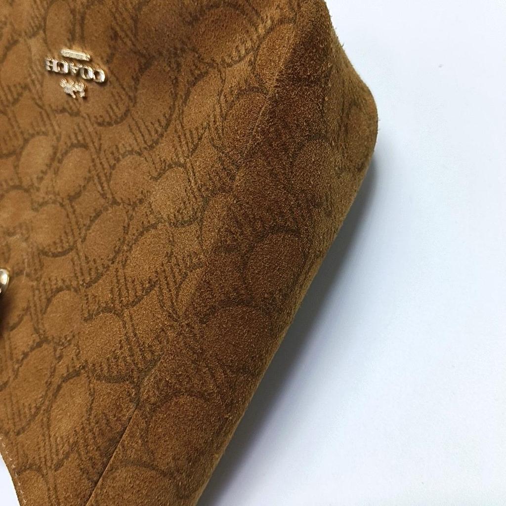 [Pre-Owned] Hadley 20 Letter Logo Adjustable Shoulder Strap Iconic Suede And Smooth Leather Crossbody Bag Mini - Very Good #1W6X459