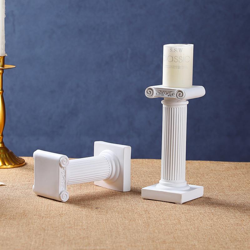 Desktop Roman Column Decor With Creative Candle Holder For Home Display Office