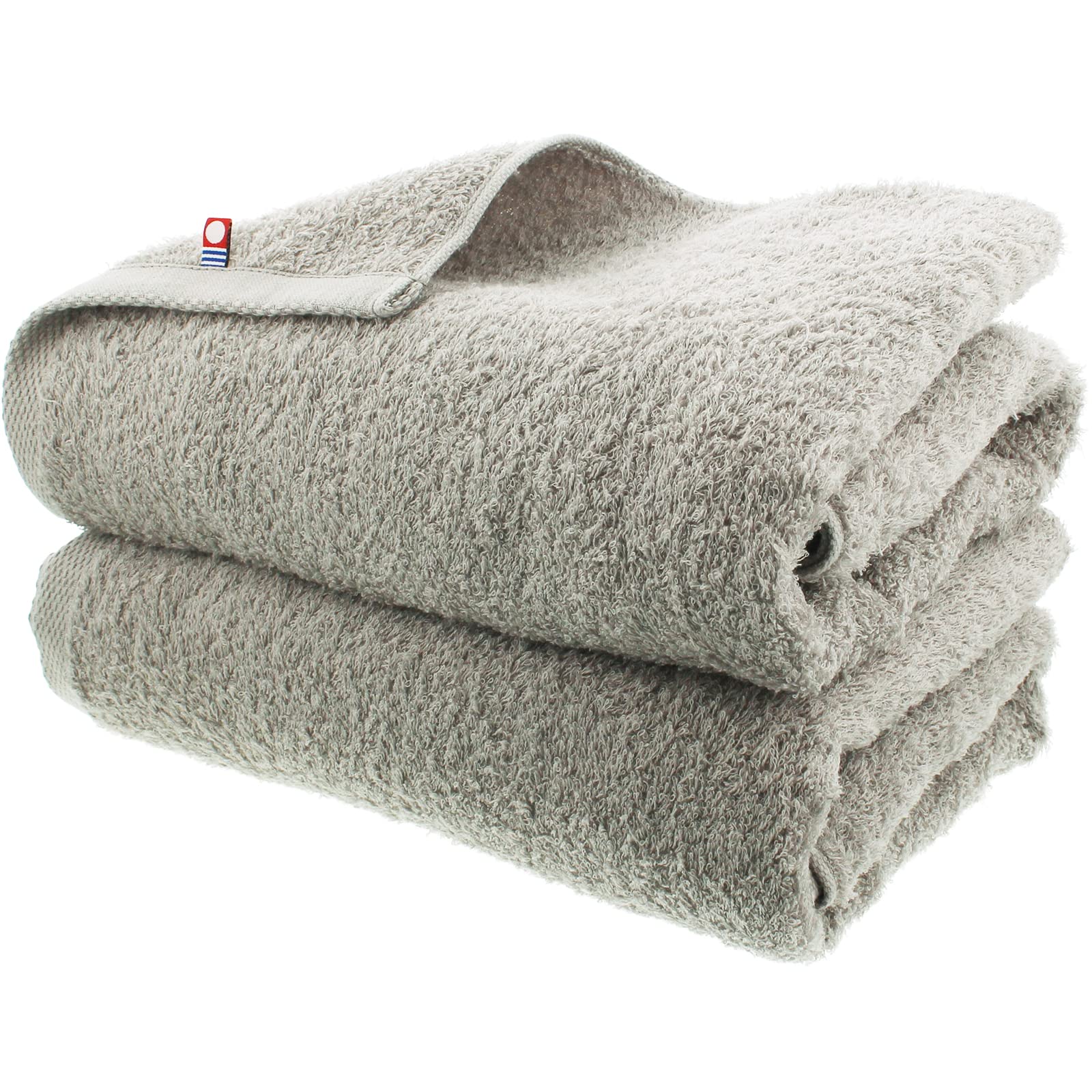 Imabari Factory Imabari Towel Certified Bath Towel, Made in Japan, Light Gray, Approx. 120 x 60 cm, Set of 2