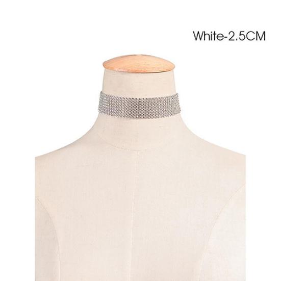 

Женское панк-роскошное колье-колье со стразами и воротником, ожерелье, свадебные украшения 2.5cm белый