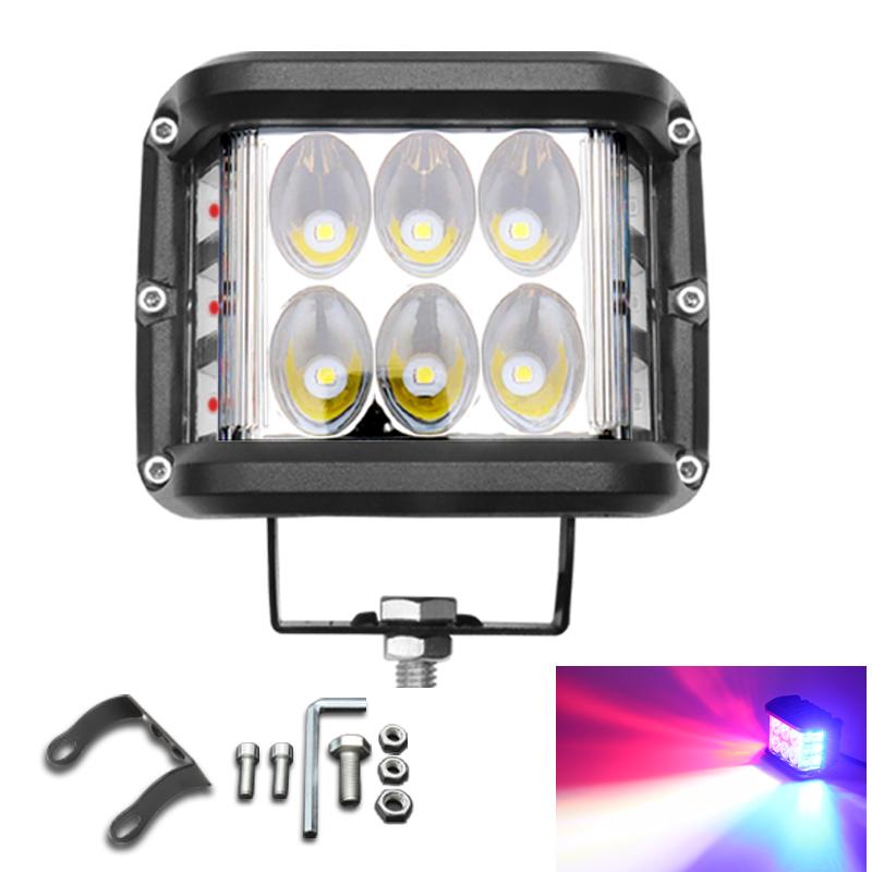 4Inch Led Work Light 60W Side Shooter Pods Combo Off Road Strobe Light With 6 Modes Memory Function Fit For Auto 4X4 Truck Atv Boat