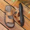 Men Leather Outdoor Sandals Lightweight Comfortable Anti Slip Soft Sole Beach Walking Travel Summer Casual Footwear Everyday Wear