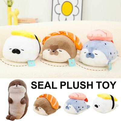 Brinquedo de Pelúcia Foca 40cmKawaii Lontra Sushi Brinquedo de Pelúcia Delicioso Arroz E Cães Marinhos Organismo Marinho Boneca Animal Travesseiro Calmante Para Dormir