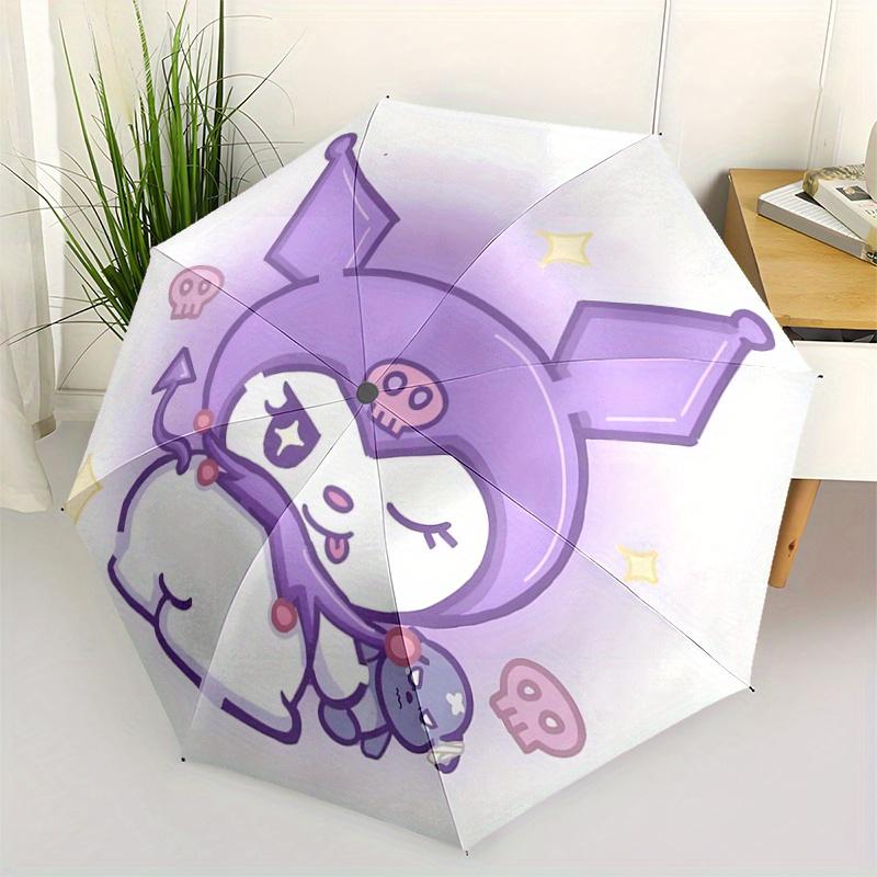 

1pc Naughty Kuromi Fully Automatic Folding Portable Umbrella, 8 Steel Frames, Three-Fold Design, Suitable for All Seasons, Suitable for Outdoor Use.V0