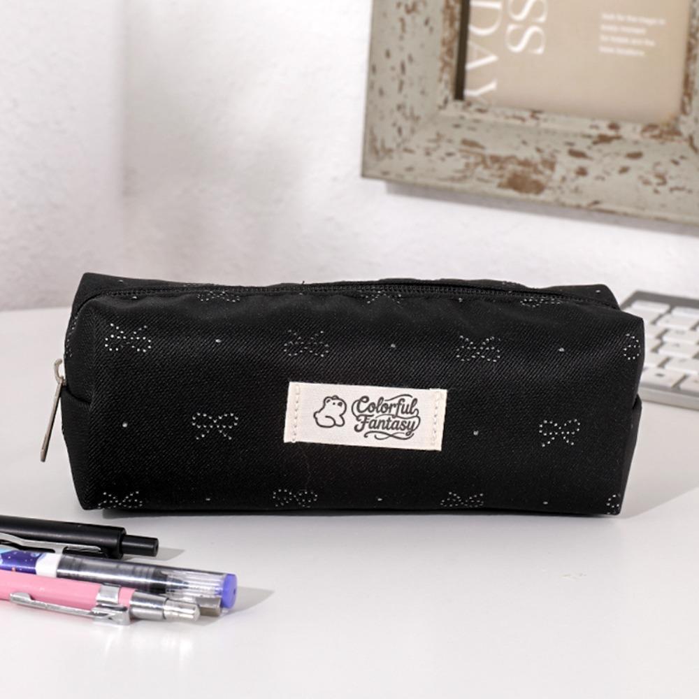 

Large Capacity Pen Bag Pastel Color Pencil Pouch Durable Pencil Case Students чёрный