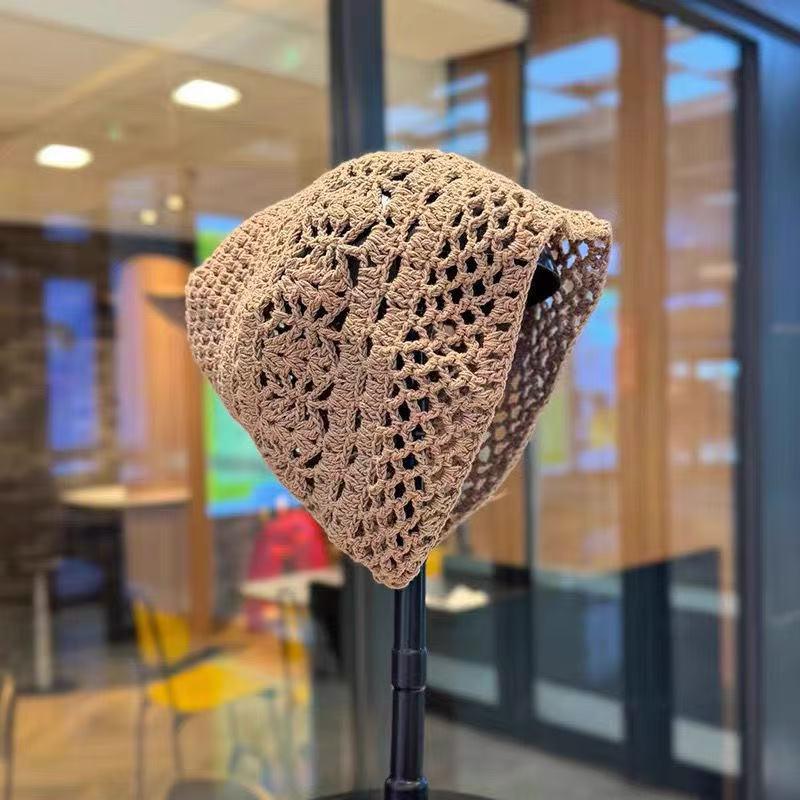 Damen Retro Handgefertigt Japanische Strick Slouchy Mütze