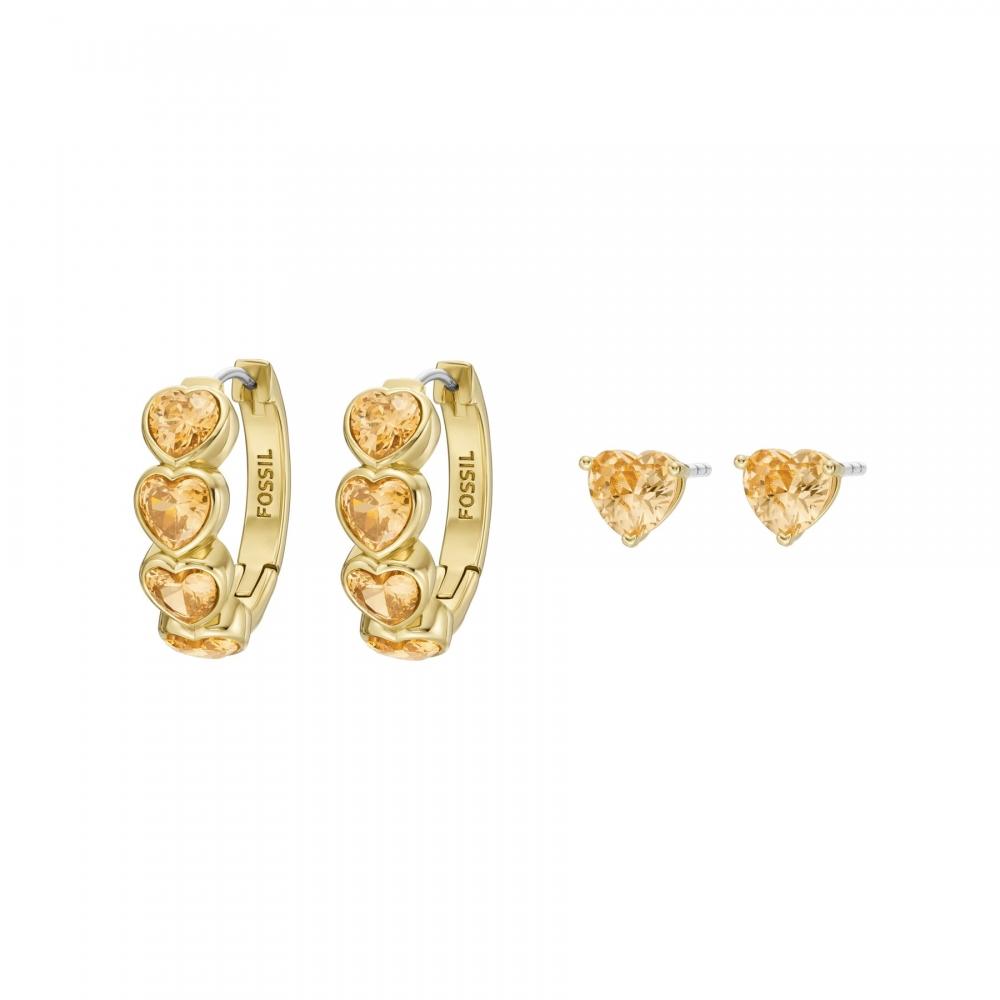 

Набор серег Fossil из латуни для женщин в сезонных подарках золотого тона