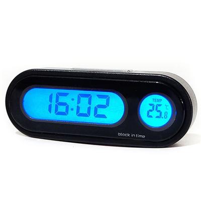 Fashion Car Thermometer LCD Backlight Car Styling Car Ornament Digital Clock Thermometer Clock Car Clock Electronic Clock