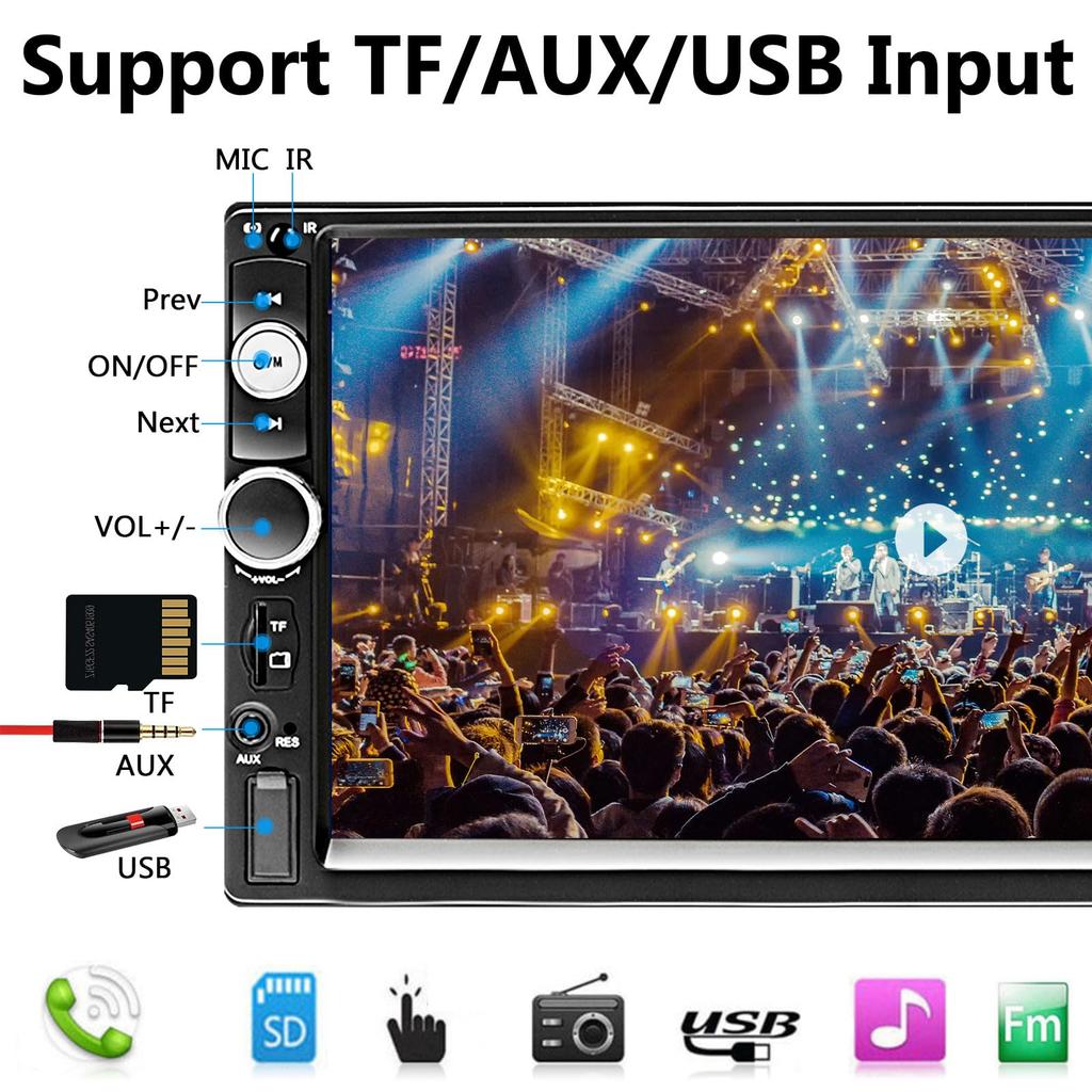 2 Din Car Stereo Bluetooth Car Stereo 7 Inch Touch Screen Car MP5 Player,