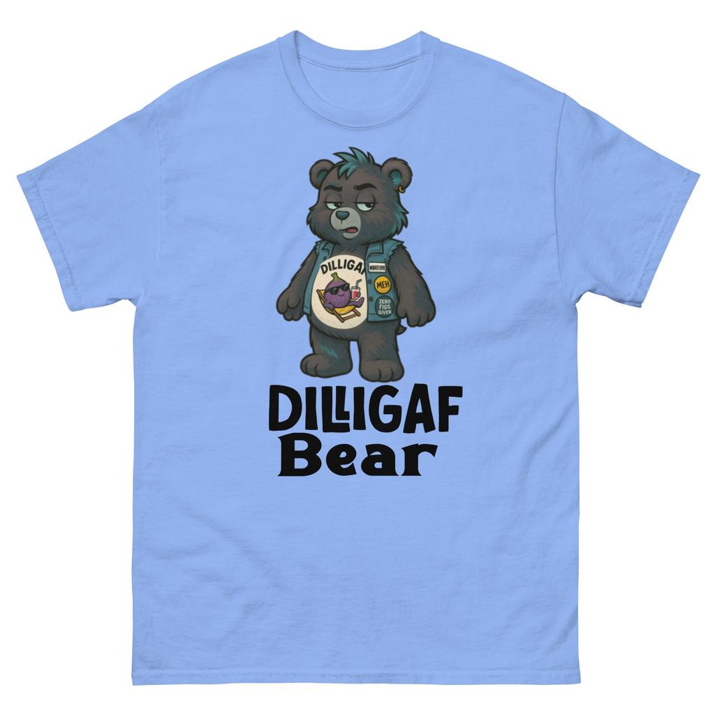 Unisex DILLIGAF Bear Tee, Funny Care Bear T-Shirt Mens Womens Tees Top, Care Bear Inspired Tee