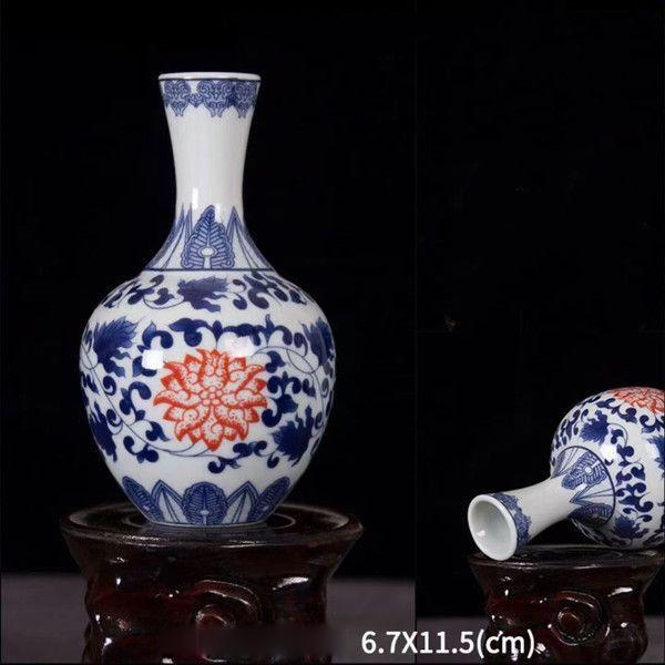 Enamel Flower Vase Decoration New Chinese Retro TV Cabinet Decoration Ceramic Minimalist Chinese Flower Arrangement Vase ZF517