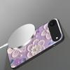 Cream Rice White Petals Suitable for iPhone 17 Pro Max 16E 15 Pro 14 13 Plus 12 Mini 11 XR Xs 7 8 16 Air Black Glass Phone Case