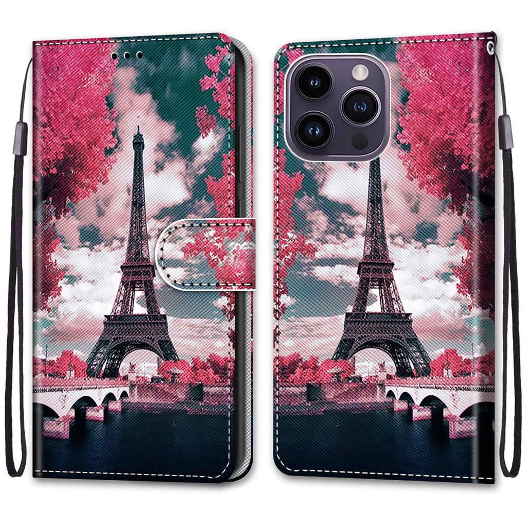 Luxury Painted Leather Case Wallet Book Style Protective Cover for iPhone 16 15 14 13 12 11 Pro MAX 16Pro 15Pro 14Pro 16Plus 15Plus 12mini SE4 (2025)