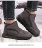 Men's Winter Plus Size Fleece-Lined Warm Snow Boots with Velcro Fastener
