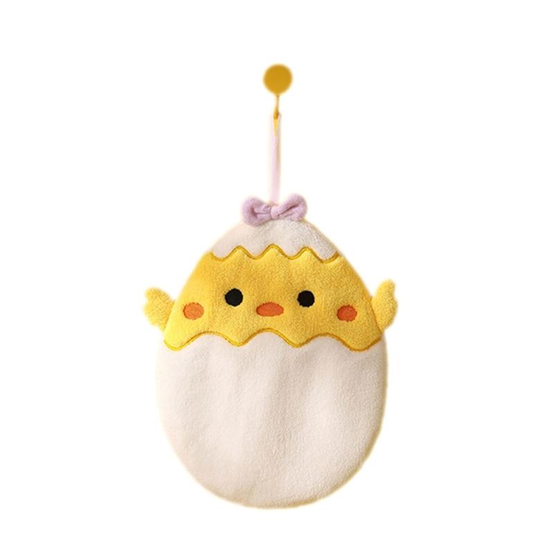 

Цветное полотенце для рук из кораллового флиса с рисунком яйца и утки, впитывающее воду, быстросохнущее, для детей и взрослых, мягкое полотенце для рук жёлтый