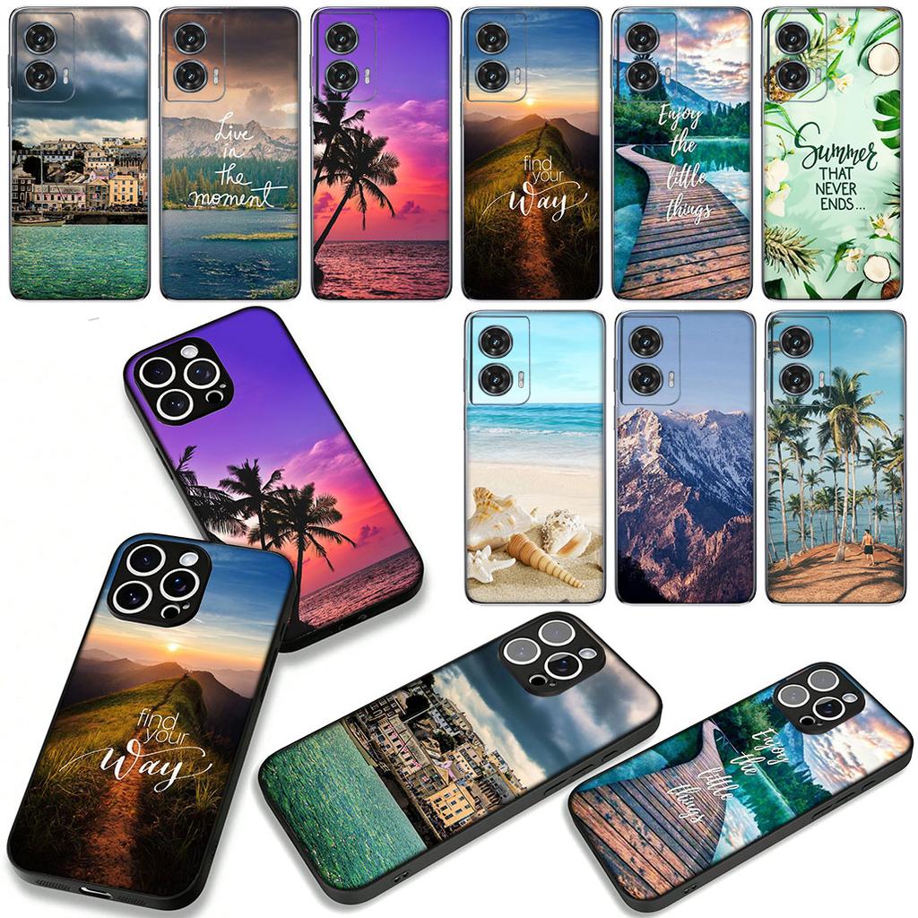 Pour Samsung Galaxy A07 A13 A12 A14 A23 A50 A51 A52 A53 A70 A71 A72 A21S A04 Note 20 9 8 10 Coque Montagne Mer Plage Voyage Océan