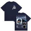 Unisexs Hiphop Style Gothic Clothing Tshirt Casual Cotton Short Sleeved Tshirt Rapper Myke Towers World Tour Merch Tshirt