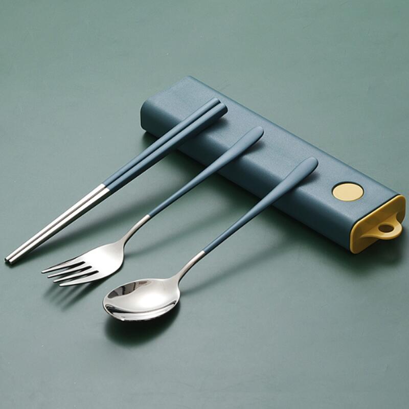 Gourmet Portable Spoon and Fork Set (Blue-Green)