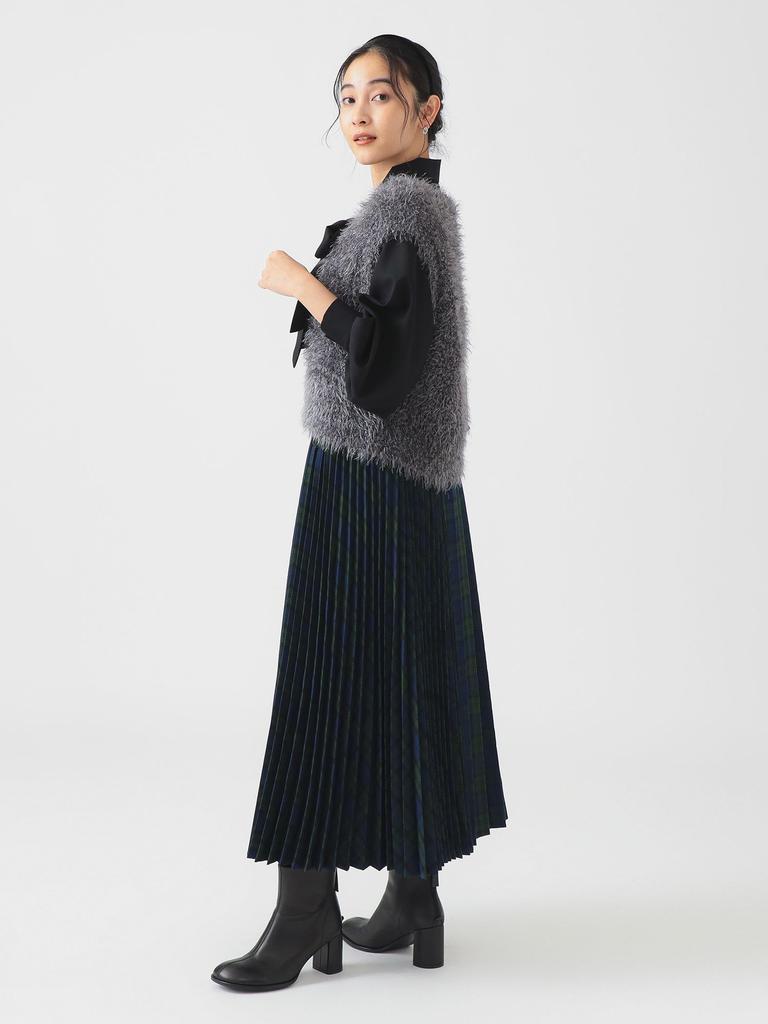 B:MING LIFE STORE by BEAMS S/S Knit Vest, Lamé Knit Vest, Women's, Charcoal Grey, Free Size