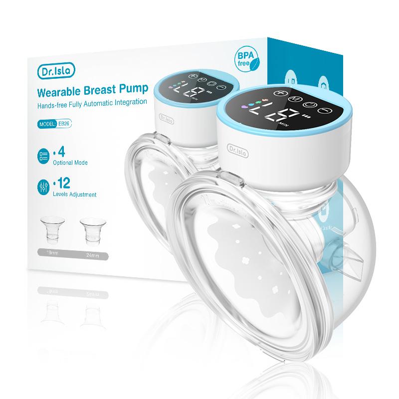Electric Wearable Breastmilk Pump Handsfree BPA Free Low Noise Powerful Suction 4 Mode&12 Level Shell Shape Wireless Breast Pump