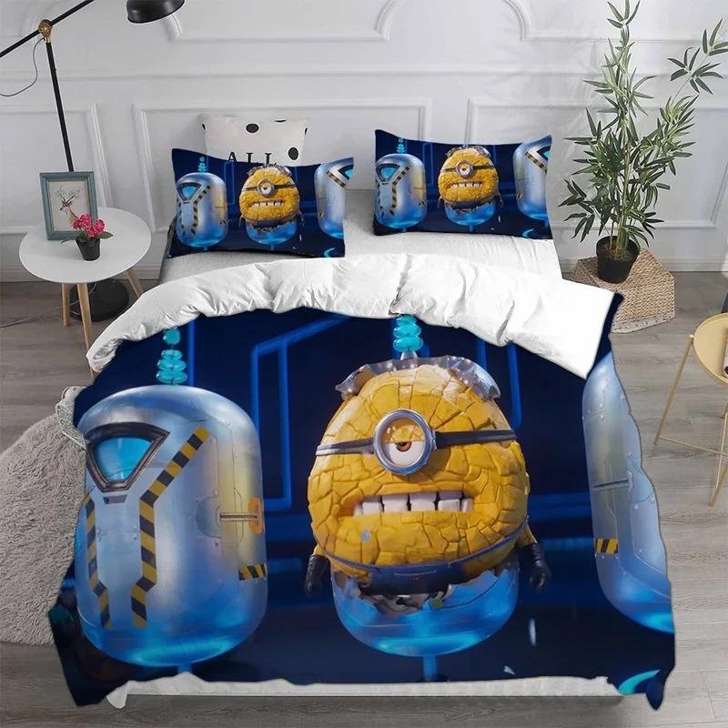New Despicable Me Anime Bedding Sets Comforter Quilt Bed Cover Duvet Cover Pillow Case Sets Kids Adult Size Home Textiles