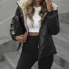 Damen gesteppte Baumwolljacke Leichte Wärme Kurzer Stil mit Kapuze Herbst Winter Neuankömmling Bequem Lässig Mode Parkas