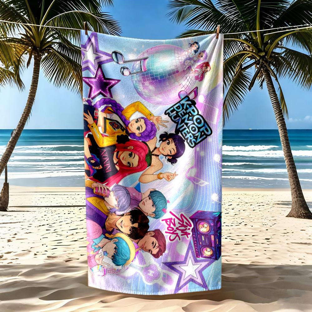 Huntrix6 Beach Towel High Absorbency & Quick-Dry Comfortable Lightweight Perfect for Traveling Yoga Camping and Swimming